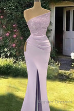 Mermaid Lilac Split Strapless Dress