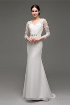 Mermaid Long Sleeves Long Wedding Dresses