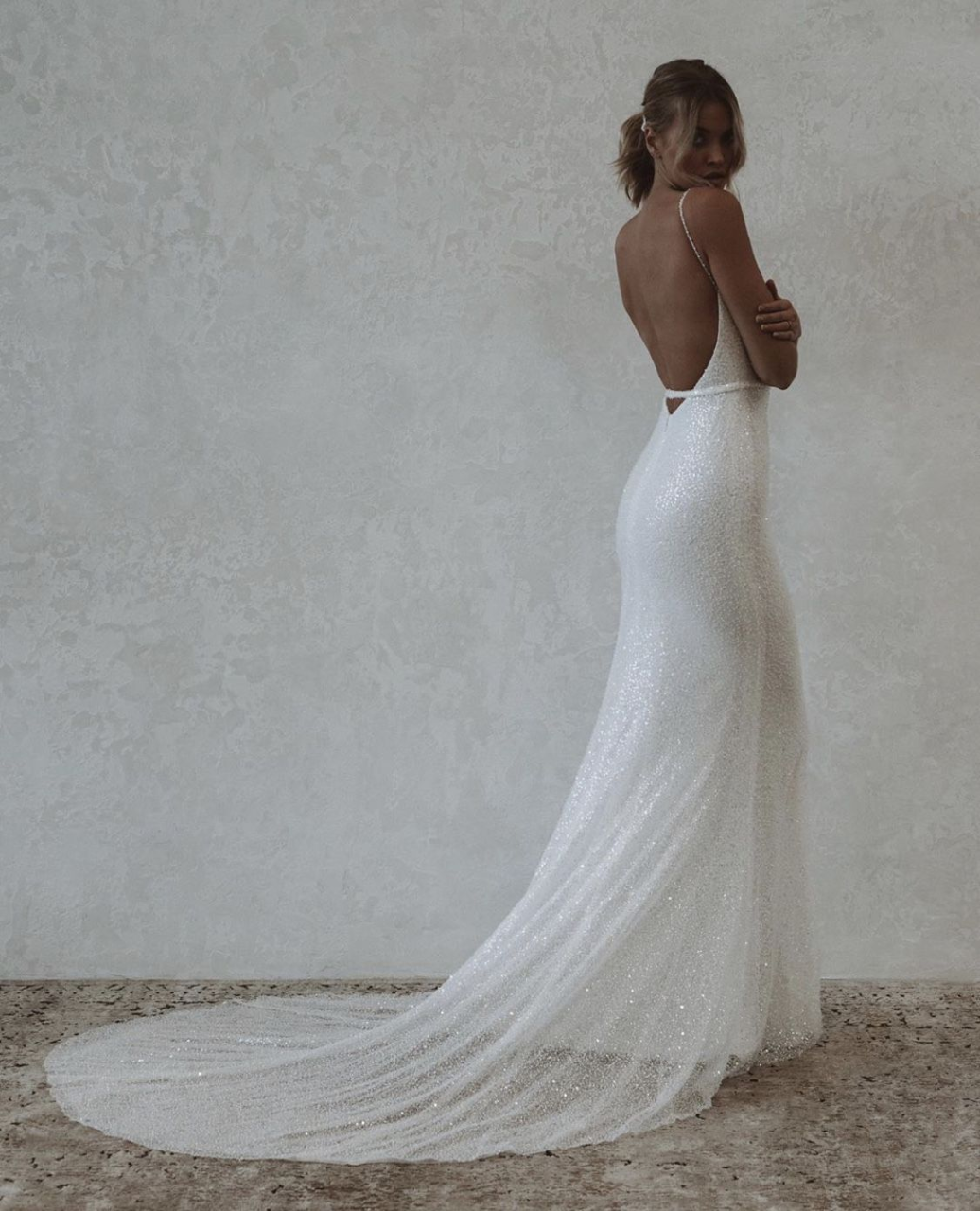 Mermaid Modest Spaghetti Straps Sparkly Long Beach Prom Dress