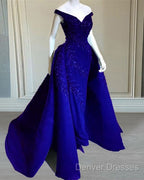 Mermaid Off The Shoulder Dress Lace Embroidery With Train