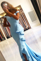 Mermaid Off-The-Shoulder Evening Dresses Side Slit Party Dresses