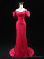Mermaid Off the Shoulder Pleats Prom Dress