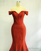 Mermaid Off-The-Shoulder Ruched Satin Dress