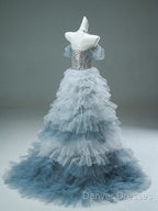 Mermaid Off-The-Shoulder Tulle Sequin Long Ball Gown, Elegant Rhinestone Evening Gown