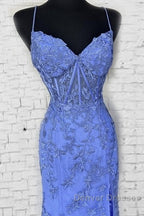 Mermaid Periwinkle Lace Overlay Dress