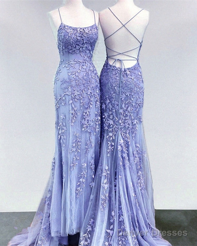 Mermaid Periwinkle Prom Dress Lace Up Back Secondary image
