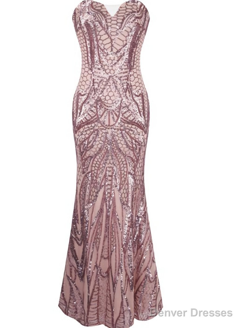 Mermaid Pink Sweetheart Sequins Prom Dress Main image