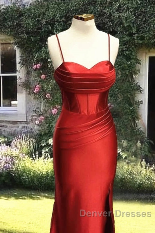 Mermaid Rust Orange Satin Dress Secondary image