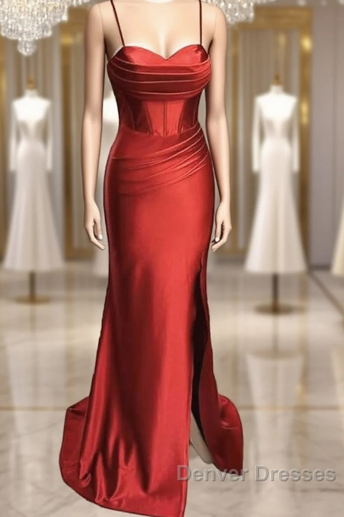 Mermaid Rust Orange Satin Dress Main image