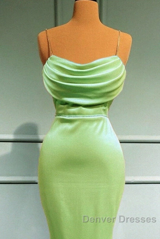Mermaid Sage Green Spandex Dress Cowl Neck Secondary image