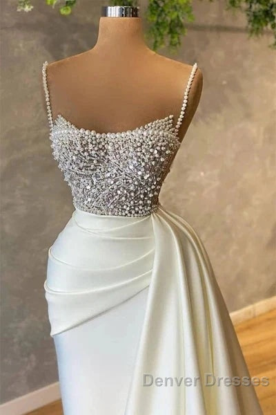 Mermaid Satin Spaghetti Strap Sweetheart Sequined Beaded Long Prom Dress Gorgeous Evening Dress Secondary image
