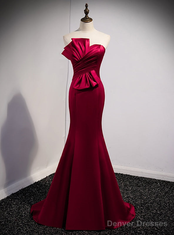 Mermaid Satin Sweetheart Pleats Prom Dress Main image