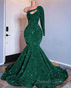 Mermaid Sequin One Shoulder Prom Dress