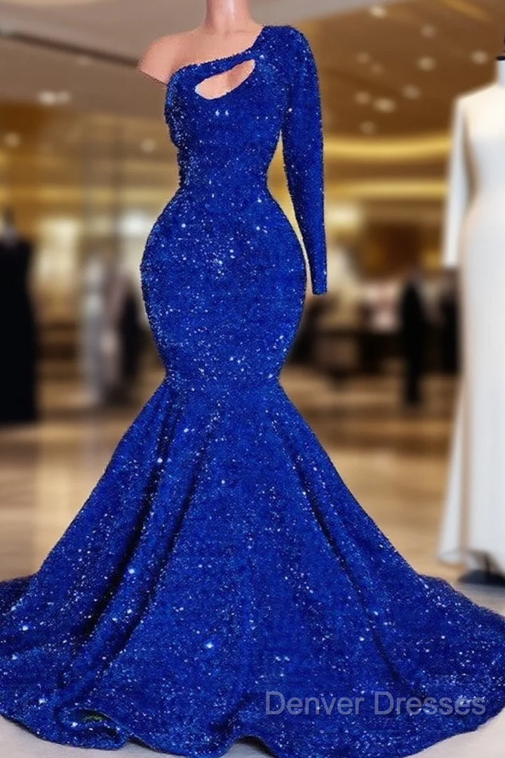 Mermaid Sequin One Shoulder Prom Dress