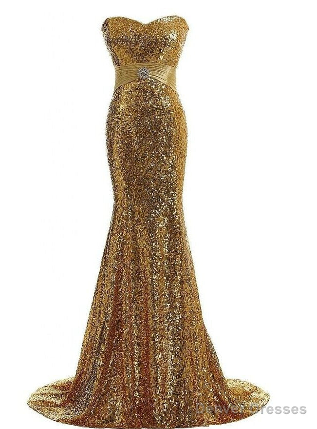 Mermaid Sequins Sweetheart Sleeveless Prom Dress Main image
