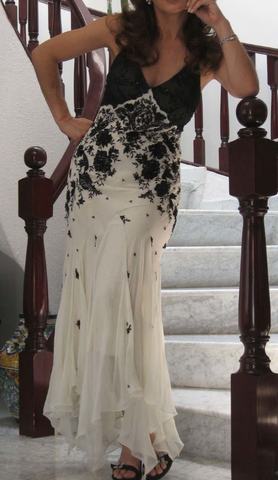 Mermaid Spaghetti Strap Chiffon Applique Long Prom Dress Temperament Party Dress