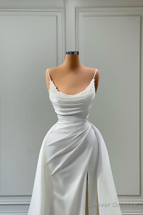 Mermaid Spaghetti strap Floor-length Sleeveless High Split With Side Train Prom Dress Secondary image