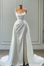 Mermaid Spaghetti strap Floor-length Sleeveless High Split With Side Train Prom Dress