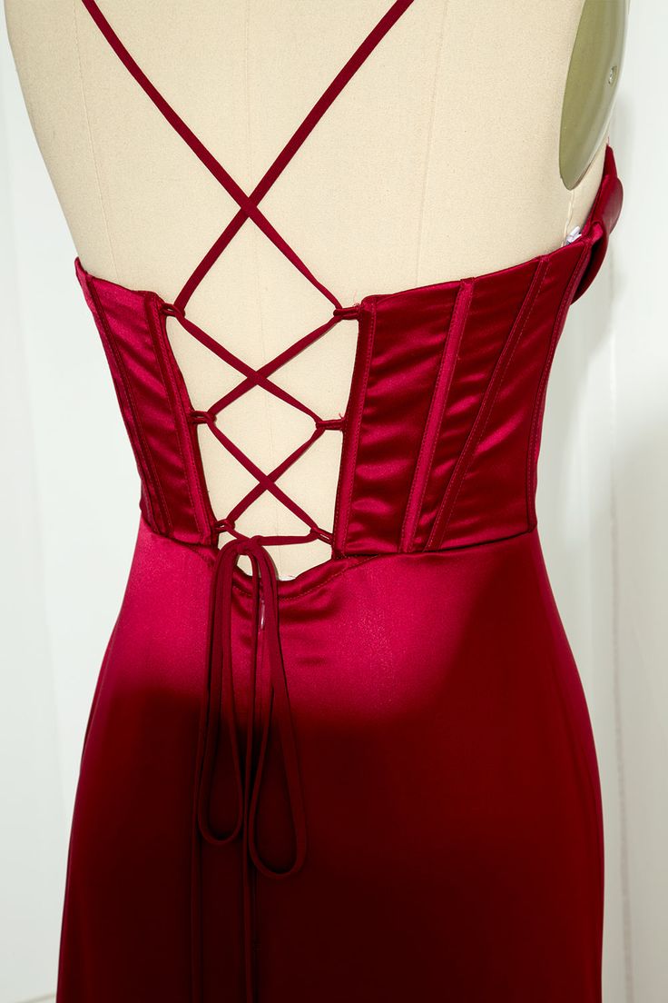 Mermaid Spaghetti Straps Floor Length Prom Dress With Slit 21St Birthday Outfit