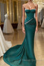 Mermaid Strapless Floor-length Sleeveless Open Back Prom Dress