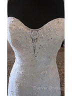 Mermaid Straps Beading Court Train Tulle Wedding Dress