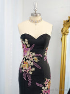 Mermaid Sweetheart Beading Floor-Length Satin Dress