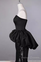Mermaid Sweetheart Long Black Sequin Prom Dress