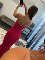 Mermaid Sweetheart Neck Sequins Homecoming Dresses