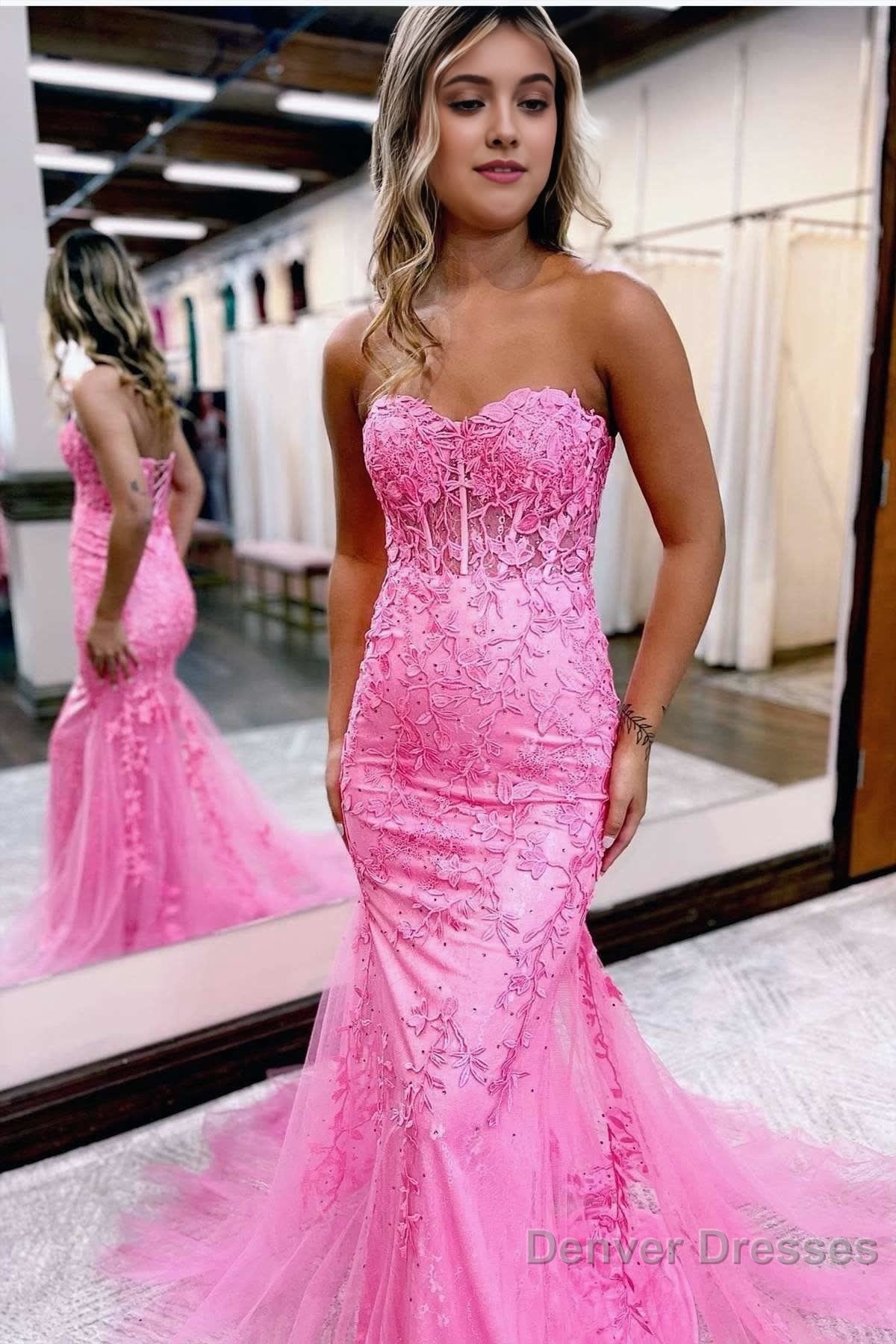 Mermaid Sweetheart Tulle Lace Prom Dress Main image