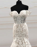 Mermaid Sweetheart Wedding Dress Off The Shoulder Lace Embroidery