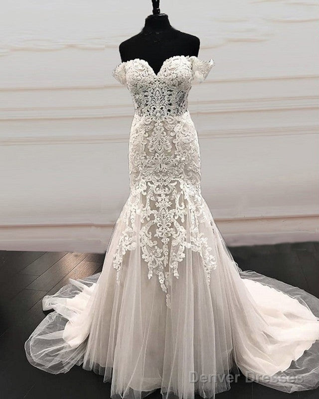 Mermaid Sweetheart Wedding Dress Off The Shoulder Lace Embroidery Main image