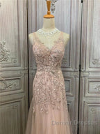 Mermaid / Trumpet Prom Dress Maxi Dress Party Wear Sweep / Brush Train Sleeveless V Neck Tulle With Appliques