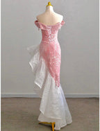 Mermaid / Trumpet Prom Dress Party Dress Evening Party Floor Length Sleeveless Off Shoulder Tulle With Pearls Sequin