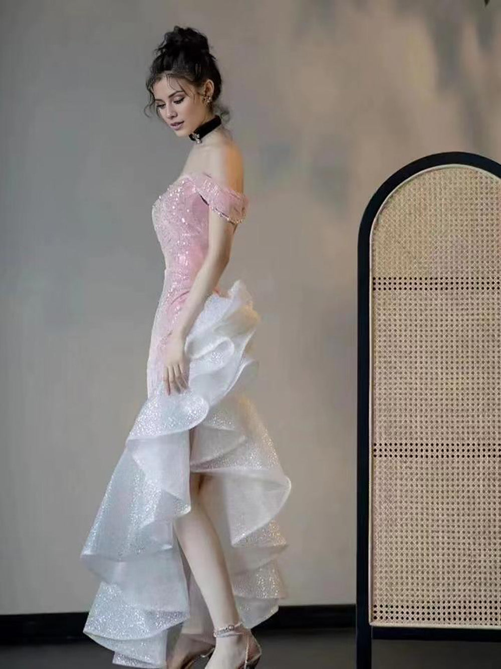 Mermaid / Trumpet Prom Dress Party Dress Evening Party Floor Length Sleeveless Off Shoulder Tulle With Pearls Sequin