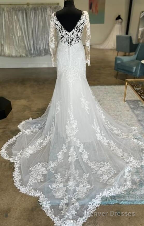 Mermaid Tulle/Lace Wedding Dress With Long Sleeves Secondary image