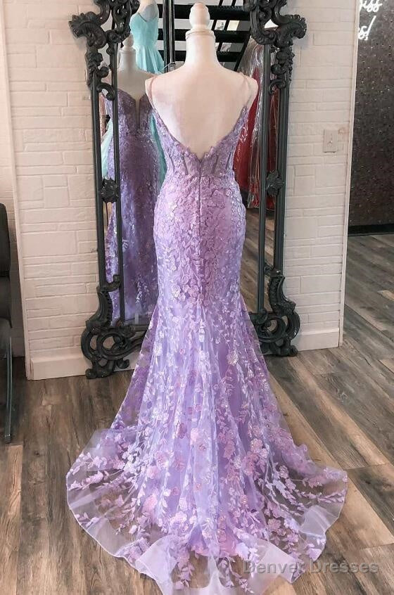 Mermaid V Neck Appliques Tulle Long Prom Dresses Secondary image