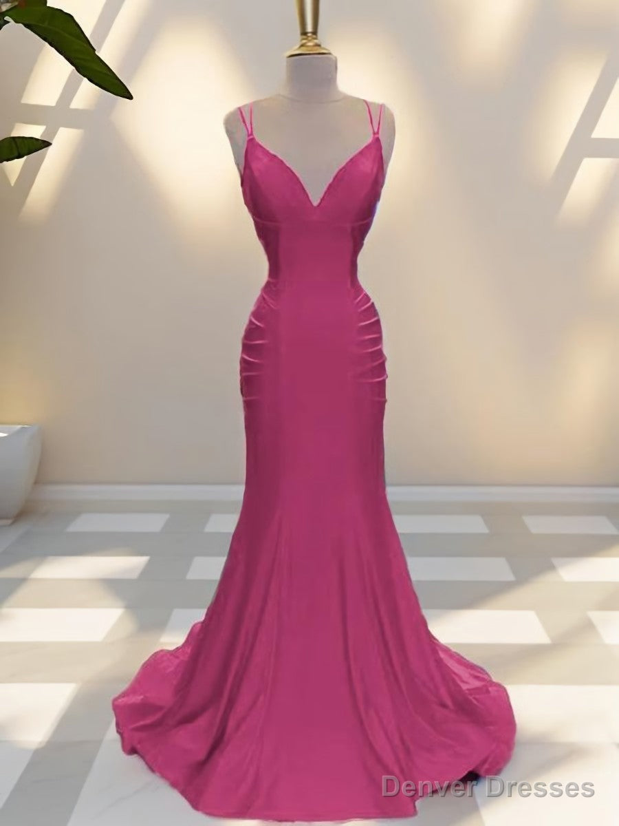 Mermaid V-neck Ruffles Sweep Train Jersey Dress Main image