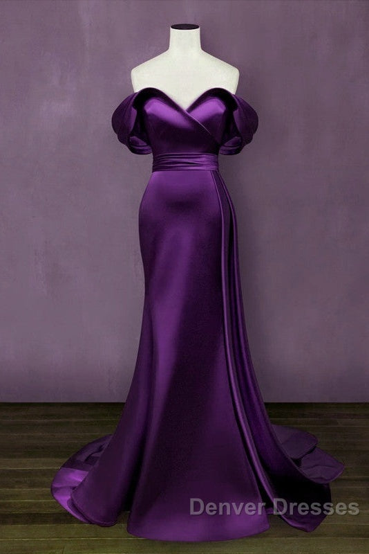 Mermaid Violet Prom Dress Off The Shoulder Secondary image