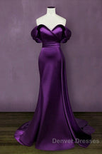 Mermaid Violet Prom Dress Off The Shoulder