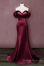 Mermaid Violet Prom Dress Off The Shoulder