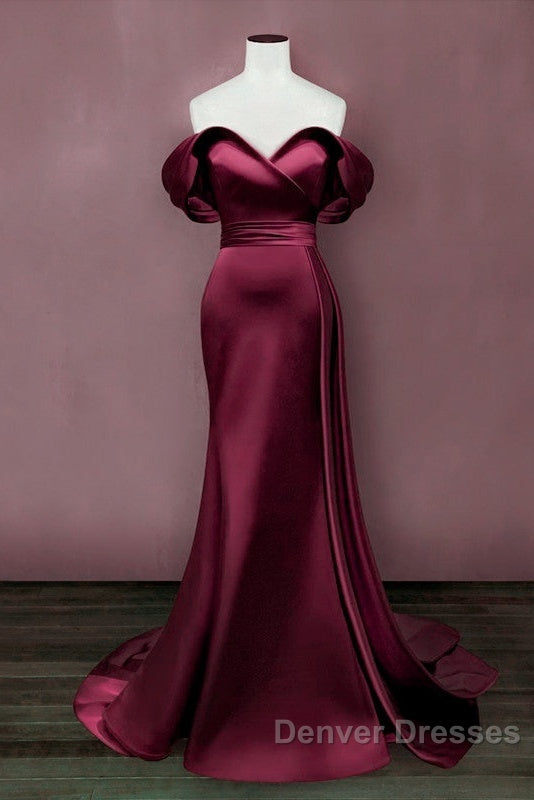 Mermaid Violet Prom Dress Off The Shoulder