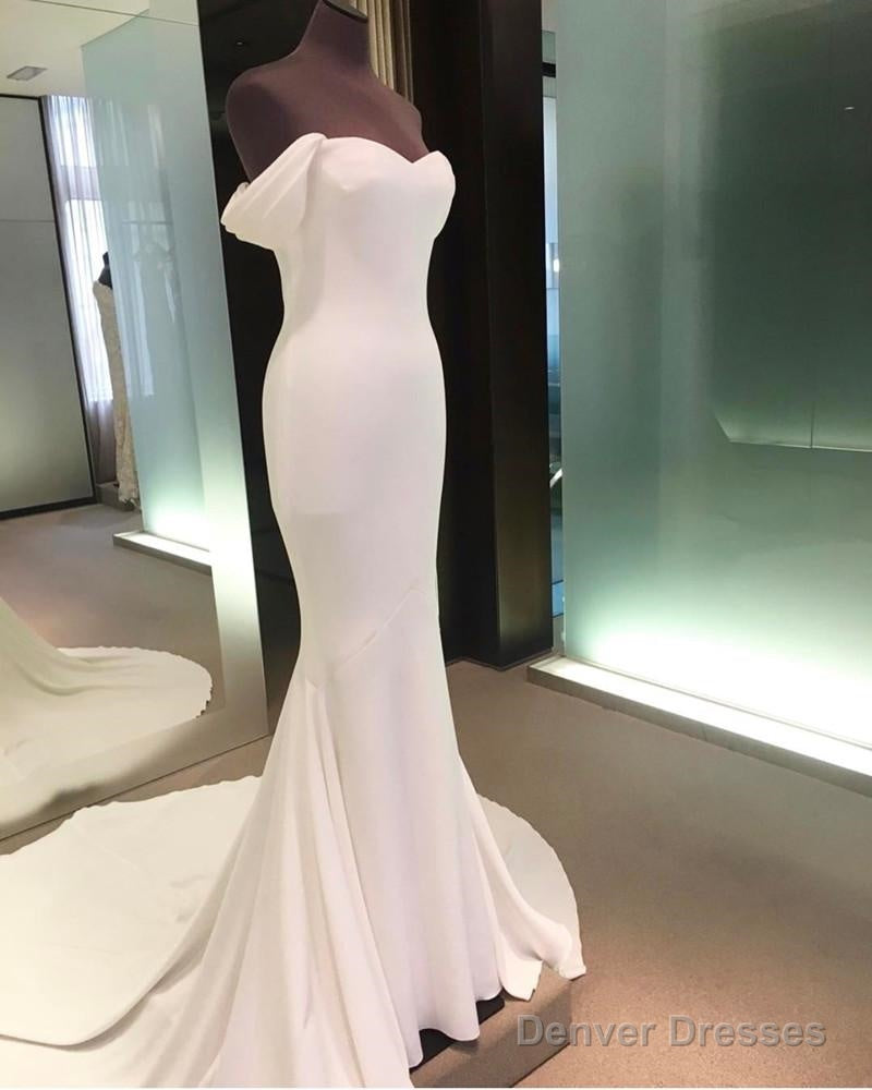 Mermaid Wedding Dresses Sweetheart Court Train With Off Shoulder Main image