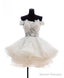 Mini Tulle Lace Short Prom Dress, Lace Cute Homecoming Dress