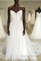 Minimalist Style Sheer Wedding Dress With Sweet Collar And Floor Mopping Wedding Dress