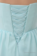 Mint Green Pleated Lace Short Homecoming Dresses