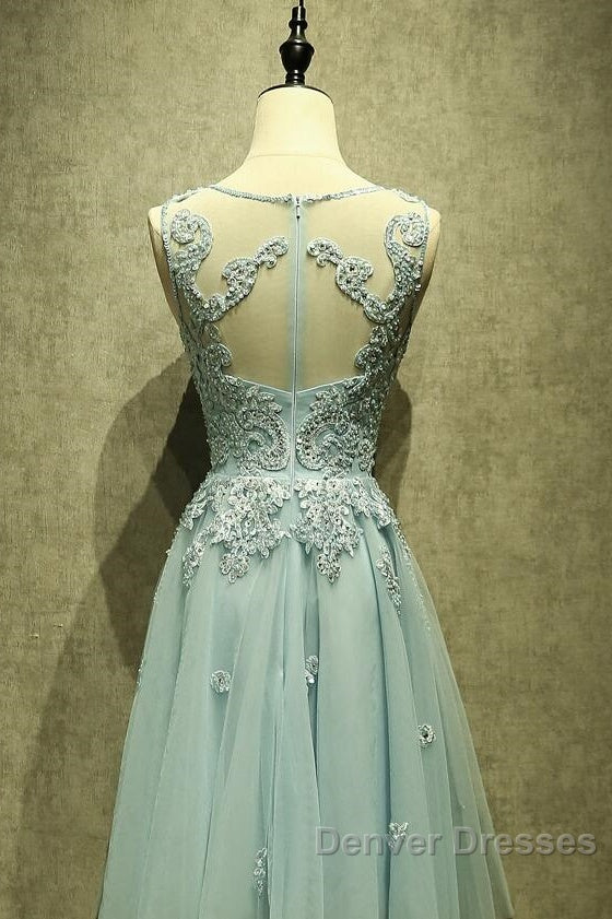 Mint Green Tulle Short Lace Beaded Knee Length Wedding Party Dress, Lovely Homecoming Dress Prom Dress