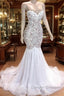 Modern Straps Mermaid Appliques Wedding Dress Ruffless Bridal Gown