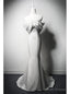 Modern White Mermaid Satin Off the Shoulder Wedding Dress