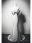 Modern White Mermaid Satin Off the Shoulder Wedding Dress