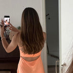 Modest A Line Spaghetti Straps Orange Satin Short Formal 8Th Grade Homecoming Dresses Middle School Semi Mini Formal Hoco Dress Backless Cocktail Outfits